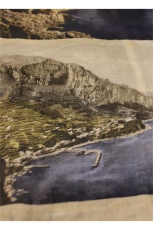 sciarpa gialla con cartoline di capri Laboratorio Capri | S140-130MULTICARTGIALLO